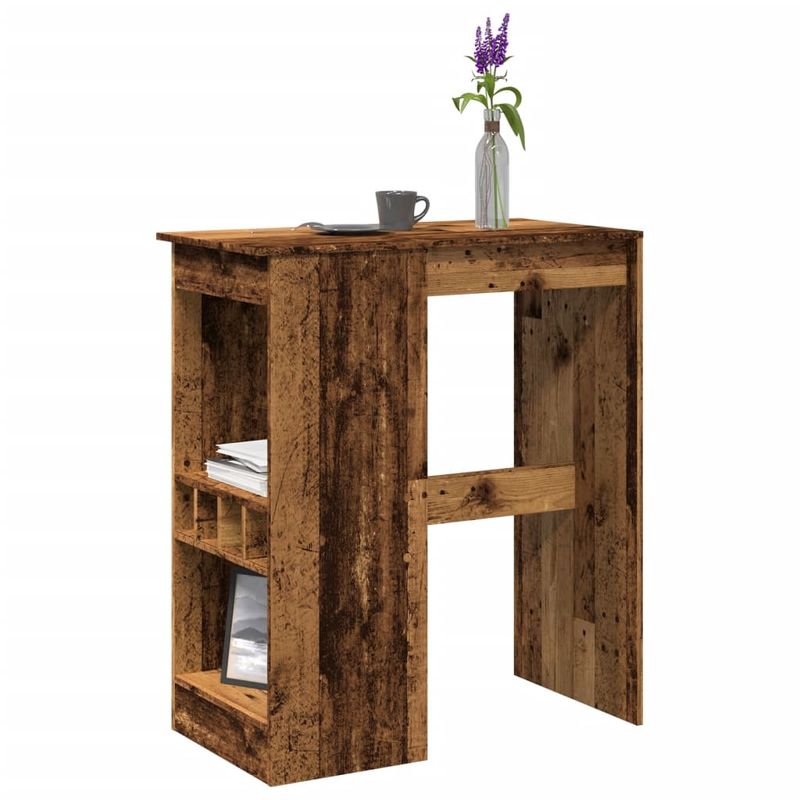 Casa si Gradina - Mobilier - Mese si birouri - Mese bucatarie si dining - Masa bar cu rafturi lemn vechi 90x47,5x103,5 cm lemn prelucrat - Infinity.ro