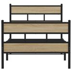 Casa si Gradina - Mobilier - Paturi si accesorii - Paturi - Cadru pat metalic fara saltea, stejar sonoma, 100x190 cm - Infinity.ro