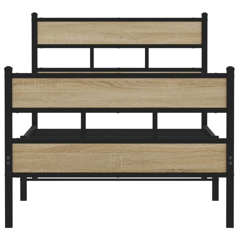 Casa si Gradina - Mobilier - Paturi si accesorii - Paturi - Cadru pat metalic fara saltea, stejar sonoma, 100x190 cm - Infinity.ro
