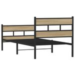 Casa si Gradina - Mobilier - Paturi si accesorii - Paturi - Cadru pat metalic fara saltea, stejar sonoma, 100x190 cm - Infinity.ro