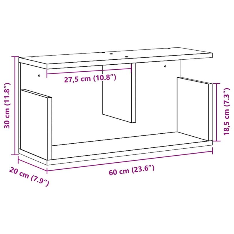 Casa si Gradina - Mobilier - Biblioteci si rafturi - Rafturi - Dulap de perete, alb, 60x20x30 cm, lemn prelucrat - Infinity.ro