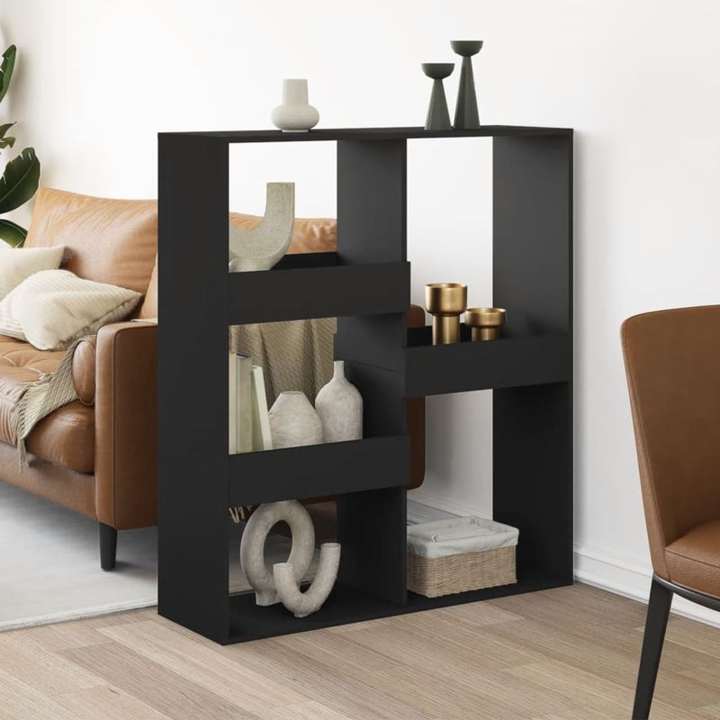 Casa si Gradina - Mobilier - Biblioteci si rafturi - Biblioteci - Separator de camera, negru, 100x33x115 cm, lemn prelucrat - Infinity.ro