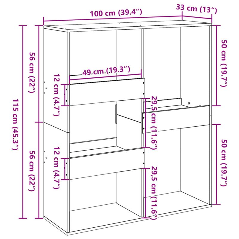 Casa si Gradina - Mobilier - Biblioteci si rafturi - Biblioteci - Separator de camera, negru, 100x33x115 cm, lemn prelucrat - Infinity.ro