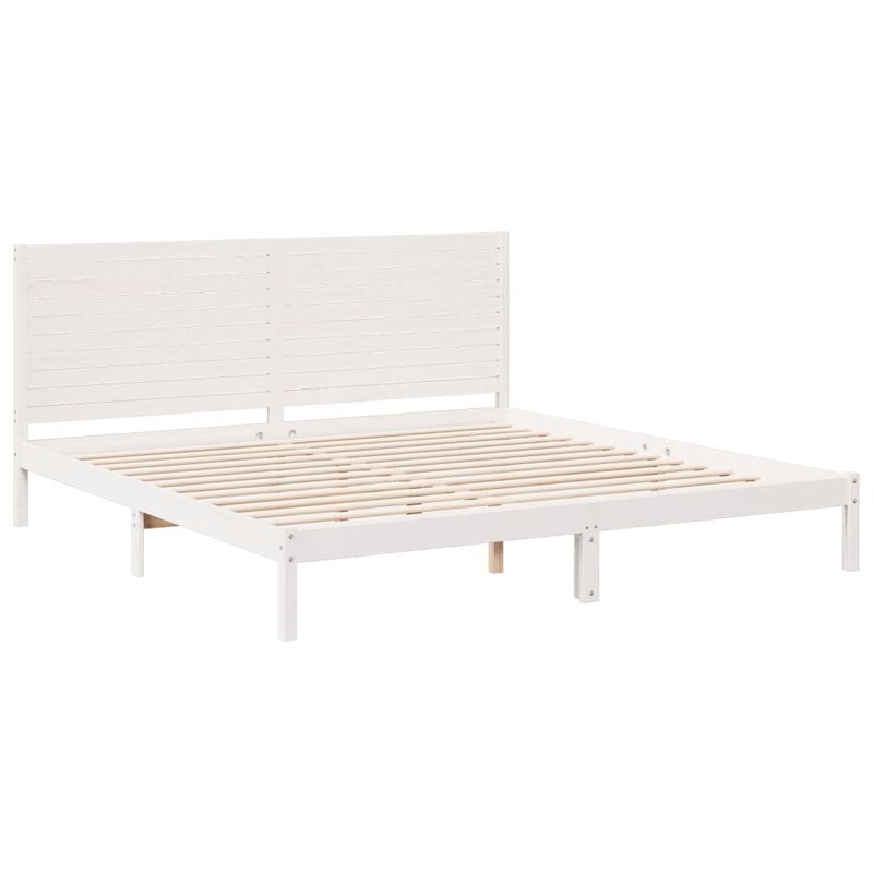Casa si Gradina - Mobilier - Paturi si accesorii - Paturi - Cadru pat foarte lung fara saltea, alb, 200x210 cm lemn masiv - Infinity.ro