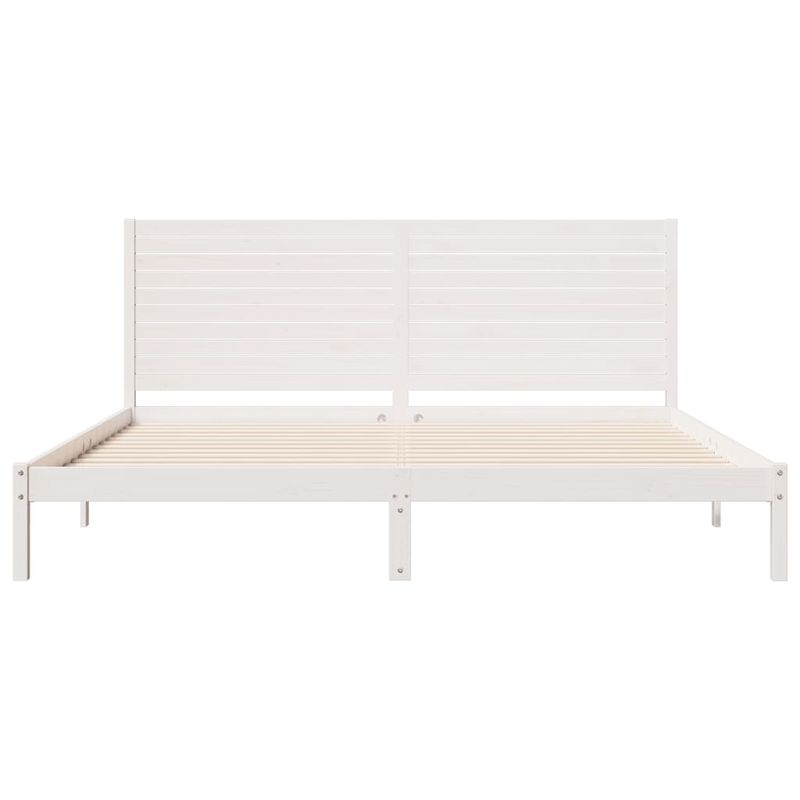 Casa si Gradina - Mobilier - Paturi si accesorii - Paturi - Cadru pat foarte lung fara saltea, alb, 200x210 cm lemn masiv - Infinity.ro