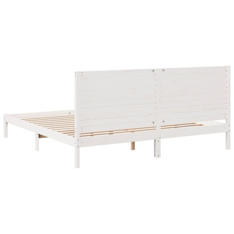 Casa si Gradina - Mobilier - Paturi si accesorii - Paturi - Cadru pat foarte lung fara saltea, alb, 200x210 cm lemn masiv - Infinity.ro