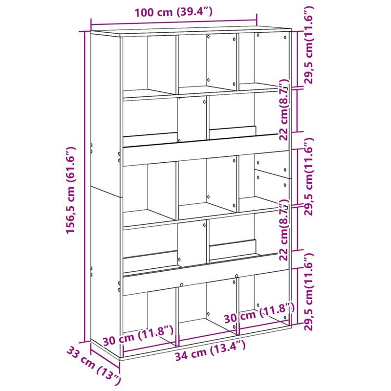 Casa si Gradina - Mobilier - Biblioteci si rafturi - Biblioteci - Biblioteca, gri sonoma, 100x33x156,5 cm, lemn prelucrat - Infinity.ro
