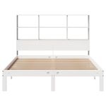 Casa si Gradina - Mobilier - Paturi si accesorii - Paturi - Pat cu biblioteca fara saltea, alb, 140x190 cm, lemn masiv pin - Infinity.ro