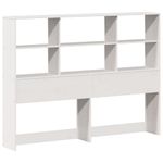 Casa si Gradina - Mobilier - Paturi si accesorii - Paturi - Pat cu biblioteca fara saltea, alb, 140x190 cm, lemn masiv pin - Infinity.ro
