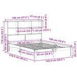 Casa si Gradina - Mobilier - Paturi si accesorii - Paturi - Pat cu biblioteca fara saltea, alb, 140x190 cm, lemn masiv pin - Infinity.ro