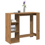 Casa si Gradina - Mobilier - Mese si birouri - Mese bucatarie si dining - Masa bar cu raft stejar artizanal 124x46x103,5cm lemn prelucrat - Infinity.ro