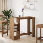 Casa si Gradina - Mobilier - Mese si birouri - Mese bucatarie si dining - Masa bar cu raft stejar artizanal 124x46x103,5cm lemn prelucrat - Infinity.ro