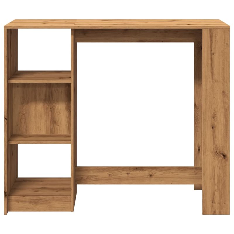 Casa si Gradina - Mobilier - Mese si birouri - Mese bucatarie si dining - Masa bar cu raft stejar artizanal 124x46x103,5cm lemn prelucrat - Infinity.ro