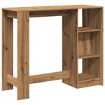 Casa si Gradina - Mobilier - Mese si birouri - Mese bucatarie si dining - Masa bar cu raft stejar artizanal 124x46x103,5cm lemn prelucrat - Infinity.ro