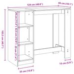 Casa si Gradina - Mobilier - Mese si birouri - Mese bucatarie si dining - Masa bar cu raft stejar artizanal 124x46x103,5cm lemn prelucrat - Infinity.ro
