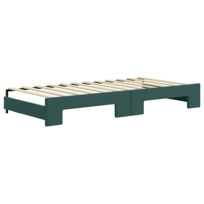 Casa si Gradina - Mobilier - Paturi si accesorii - Paturi - Pat de zi cu extensie, verde inchis, 90x200 cm, catifea - Infinity.ro