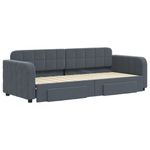 Casa si Gradina - Mobilier - Paturi si accesorii - Paturi - Pat de zi cu extensie si sertare gri inchis 80x200 cm catifea - Infinity.ro