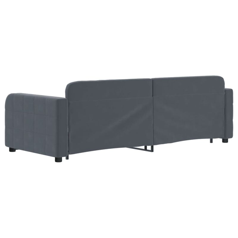 Casa si Gradina - Mobilier - Paturi si accesorii - Paturi - Pat de zi cu extensie si sertare gri inchis 80x200 cm catifea - Infinity.ro