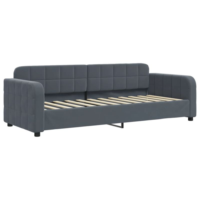 Casa si Gradina - Mobilier - Paturi si accesorii - Paturi - Pat de zi cu extensie si sertare gri inchis 80x200 cm catifea - Infinity.ro