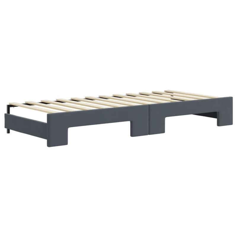Casa si Gradina - Mobilier - Paturi si accesorii - Paturi - Pat de zi cu extensie si sertare gri inchis 80x200 cm catifea - Infinity.ro