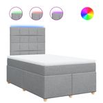 Casa si Gradina - Mobilier - Paturi si accesorii - Paturi - Pat box spring cu saltea, gri deschis, 120x190 cm, textil - Infinity.ro