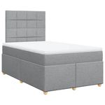 Casa si Gradina - Mobilier - Paturi si accesorii - Paturi - Pat box spring cu saltea, gri deschis, 120x190 cm, textil - Infinity.ro