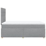 Casa si Gradina - Mobilier - Paturi si accesorii - Paturi - Pat box spring cu saltea, gri deschis, 120x190 cm, textil - Infinity.ro
