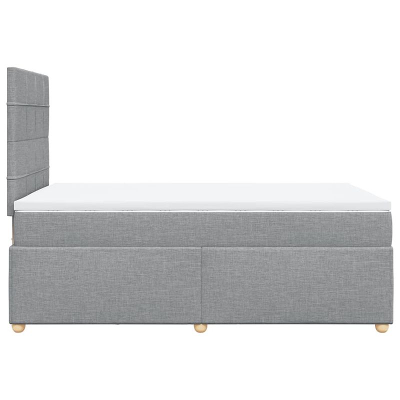 Casa si Gradina - Mobilier - Paturi si accesorii - Paturi - Pat box spring cu saltea, gri deschis, 120x190 cm, textil - Infinity.ro