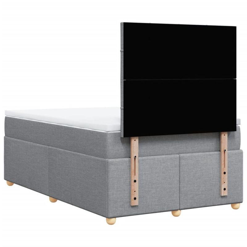 Casa si Gradina - Mobilier - Paturi si accesorii - Paturi - Pat box spring cu saltea, gri deschis, 120x190 cm, textil - Infinity.ro