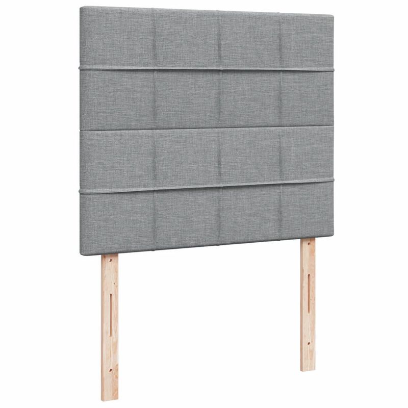 Casa si Gradina - Mobilier - Paturi si accesorii - Paturi - Pat box spring cu saltea, gri deschis, 120x190 cm, textil - Infinity.ro