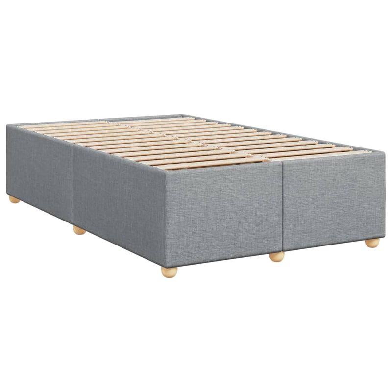 Casa si Gradina - Mobilier - Paturi si accesorii - Paturi - Pat box spring cu saltea, gri deschis, 120x190 cm, textil - Infinity.ro