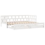 Casa si Gradina - Mobilier - Paturi si accesorii - Paturi - Pat de zi cu extensie/sertare, alb, 80x200 cm, lemn masiv pin - Infinity.ro