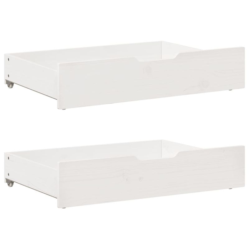 Casa si Gradina - Mobilier - Paturi si accesorii - Paturi - Pat de zi cu extensie/sertare, alb, 80x200 cm, lemn masiv pin - Infinity.ro