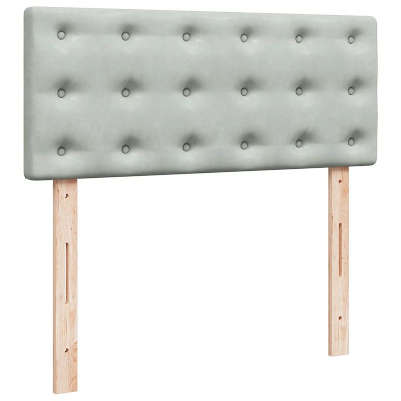 Casa si Gradina - Mobilier - Paturi si accesorii - Paturi - Pat box spring cu saltea, gri deschis, 120x190 cm, catifea - Infinity.ro