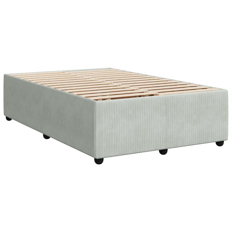 Casa si Gradina - Mobilier - Paturi si accesorii - Paturi - Pat box spring cu saltea, gri deschis, 120x190 cm, catifea - Infinity.ro