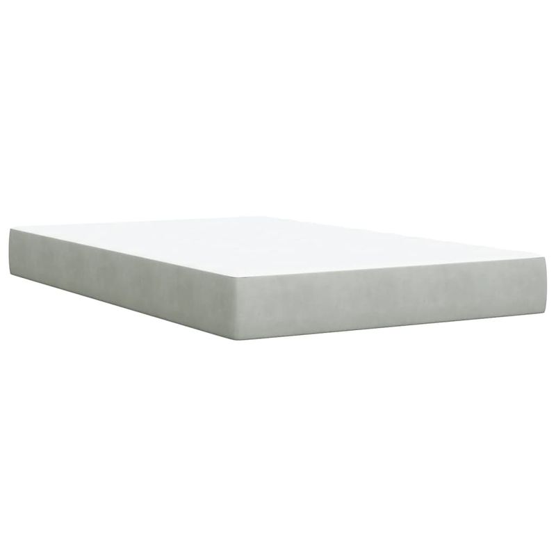 Casa si Gradina - Mobilier - Paturi si accesorii - Paturi - Pat box spring cu saltea, gri deschis, 120x190 cm, catifea - Infinity.ro