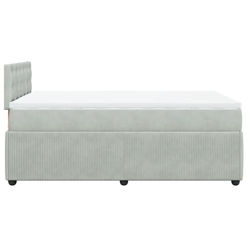 Casa si Gradina - Mobilier - Paturi si accesorii - Paturi - Pat box spring cu saltea, gri deschis, 120x190 cm, catifea - Infinity.ro