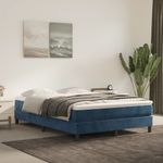 Casa si Gradina - Mobilier - Saltele si somiere - Saltele - Saltea pat cu arcuri, albastru inchis, 140x220x20 cm, catifea - Infinity.ro