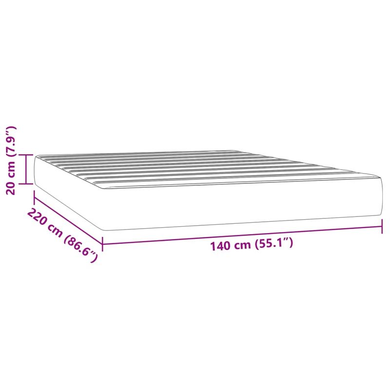 Casa si Gradina - Mobilier - Saltele si somiere - Saltele - Saltea pat cu arcuri, albastru inchis, 140x220x20 cm, catifea - Infinity.ro