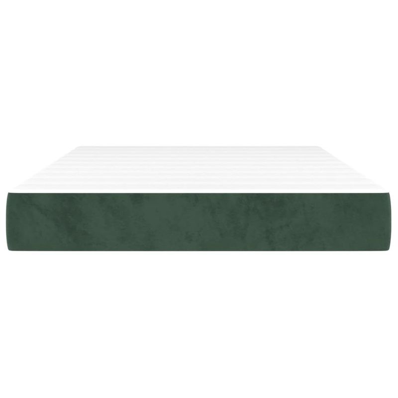 Casa si Gradina - Mobilier - Saltele si somiere - Saltele - Saltea de pat cu arcuri, verde inchis, 120x220x20 cm, catifea - Infinity.ro