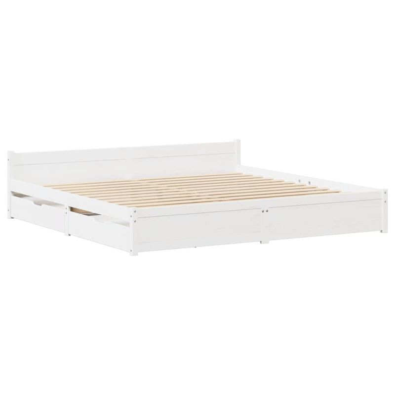 Casa si Gradina - Mobilier - Paturi si accesorii - Paturi - Cadru de pat fara saltea, alb, 150x200 cm, lemn masiv pin - Infinity.ro