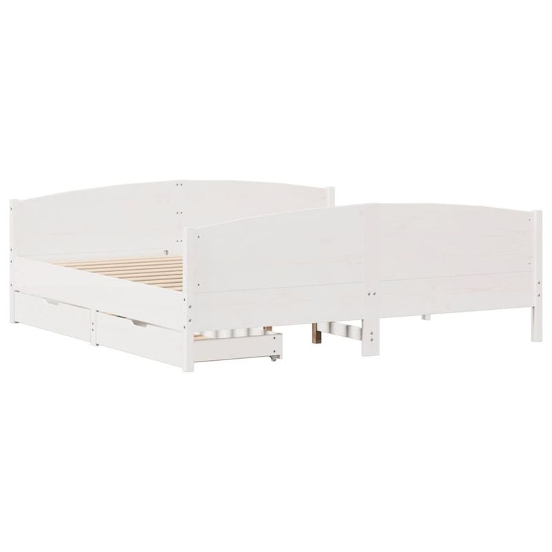 Casa si Gradina - Mobilier - Paturi si accesorii - Paturi - Cadru de pat fara saltea, alb, 180x200 cm, lemn masiv pin - Infinity.ro