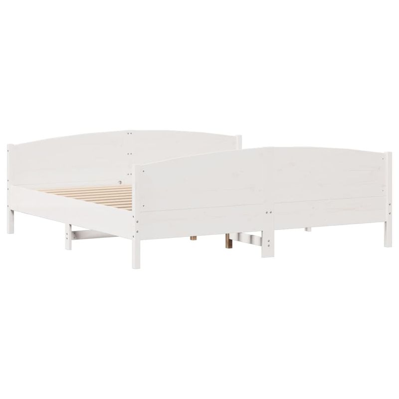 Casa si Gradina - Mobilier - Paturi si accesorii - Paturi - Cadru de pat fara saltea, alb, 180x200 cm, lemn masiv pin - Infinity.ro