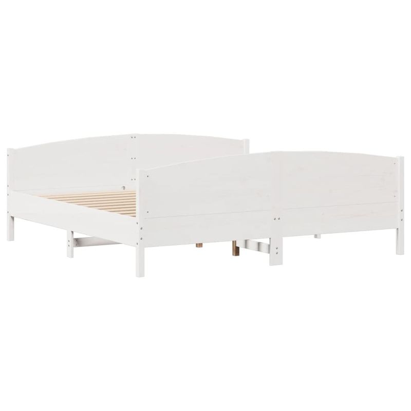 Casa si Gradina - Mobilier - Paturi si accesorii - Paturi - Cadru de pat fara saltea, alb, 180x200 cm, lemn masiv pin - Infinity.ro