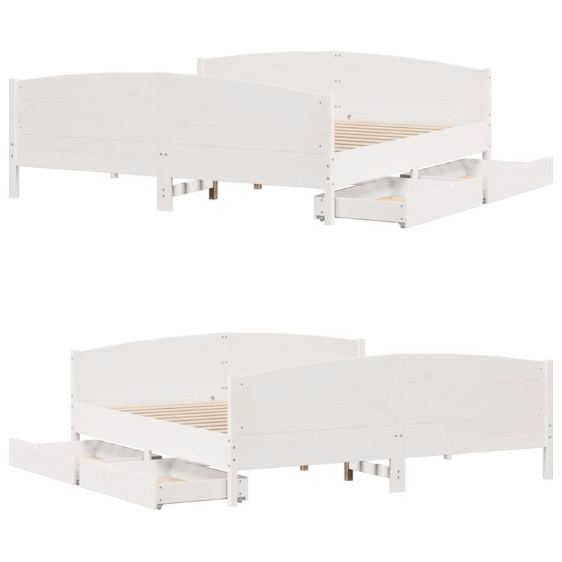Casa si Gradina - Mobilier - Paturi si accesorii - Paturi - Cadru de pat fara saltea, alb, 180x200 cm, lemn masiv pin - Infinity.ro