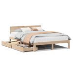 Casa si Gradina - Mobilier - Paturi si accesorii - Paturi - Cadru de pat cu sertare, 160x200 cm, lemn masiv pin - Infinity.ro