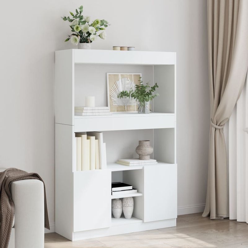 Casa si Gradina - Mobilier - Biblioteci si rafturi - Biblioteci - Dulap inalt, alb, 92x33x140 cm, lemn prelucrat - Infinity.ro