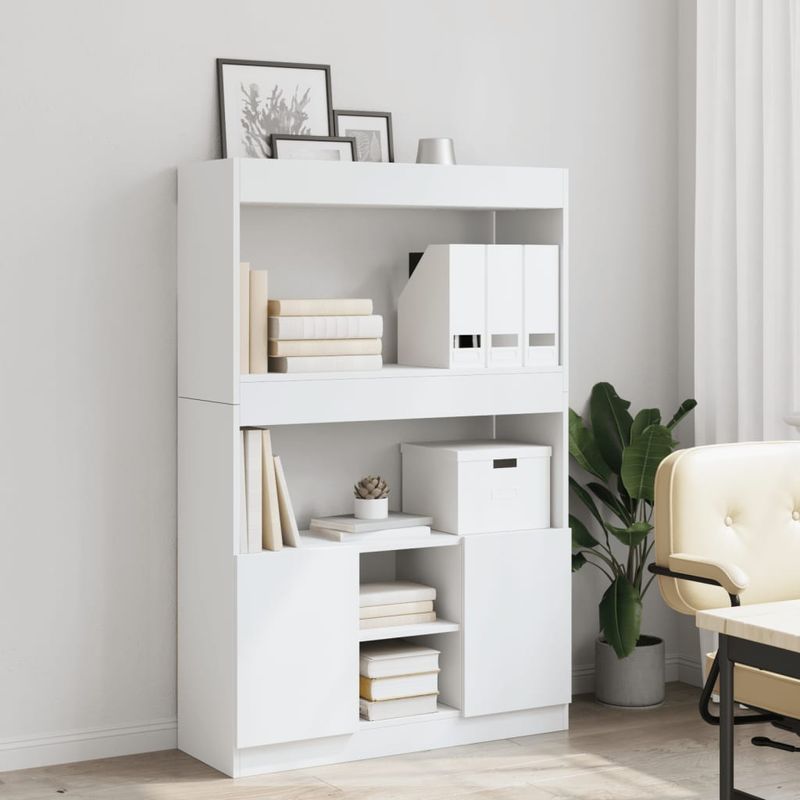 Casa si Gradina - Mobilier - Biblioteci si rafturi - Biblioteci - Dulap inalt, alb, 92x33x140 cm, lemn prelucrat - Infinity.ro