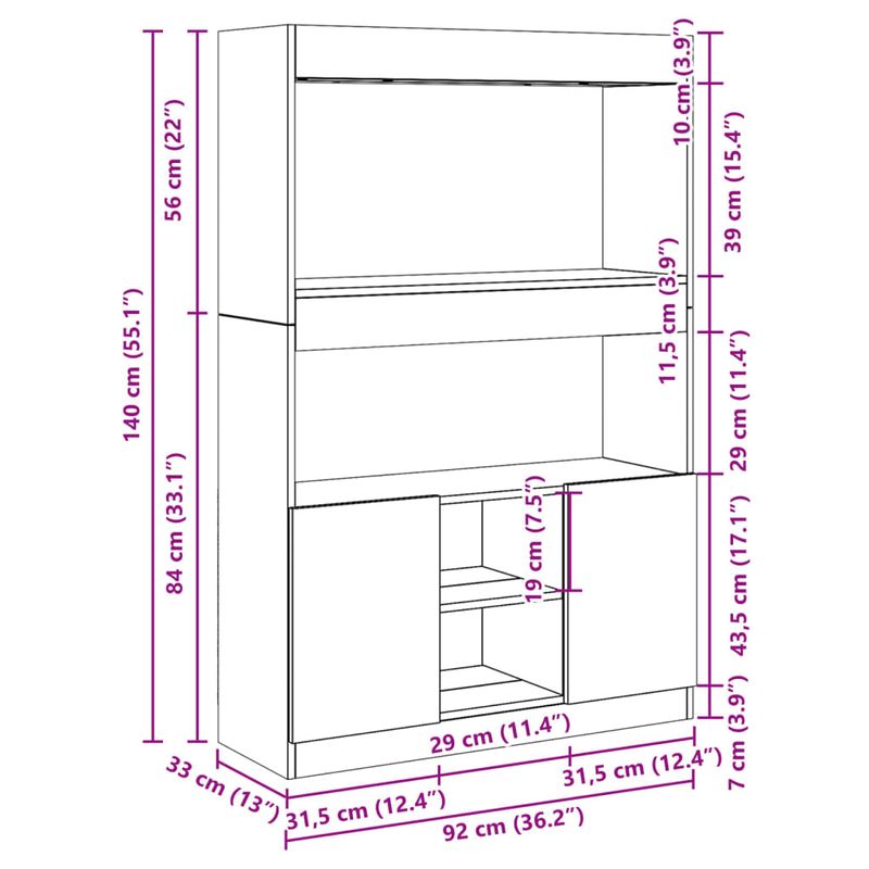 Casa si Gradina - Mobilier - Biblioteci si rafturi - Biblioteci - Dulap inalt, alb, 92x33x140 cm, lemn prelucrat - Infinity.ro