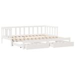 Casa si Gradina - Mobilier - Paturi si accesorii - Paturi - Pat de zi cu extensie si sertare alb 90x190 cm lemn masiv pin - Infinity.ro